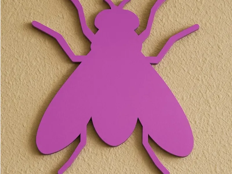 Simple House Fly Silhouette 2d Wall hang or for crafts
