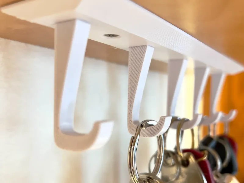 5-Hook Under-Shelf Key Hanger