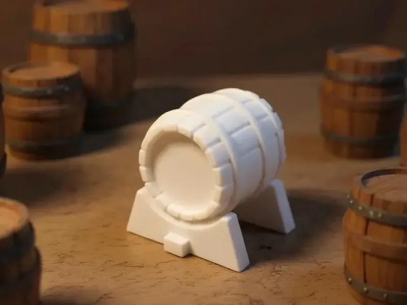 Barril de Madeira com Suporte - Terreno Disperso
