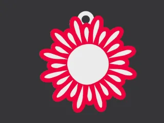 KeyRing Red Flower