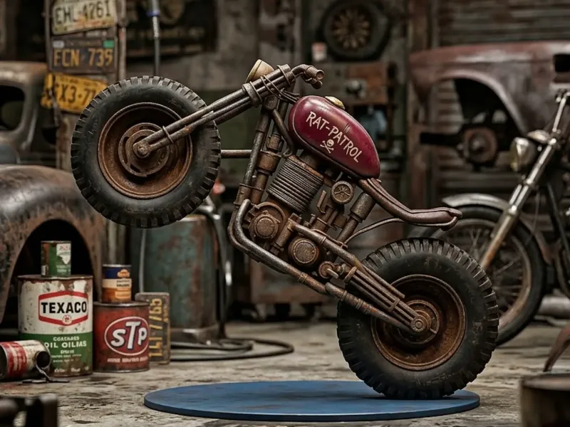 RATROD BIKE WHELLIE STANDIG - RAT BIKE - STEAMPUNK