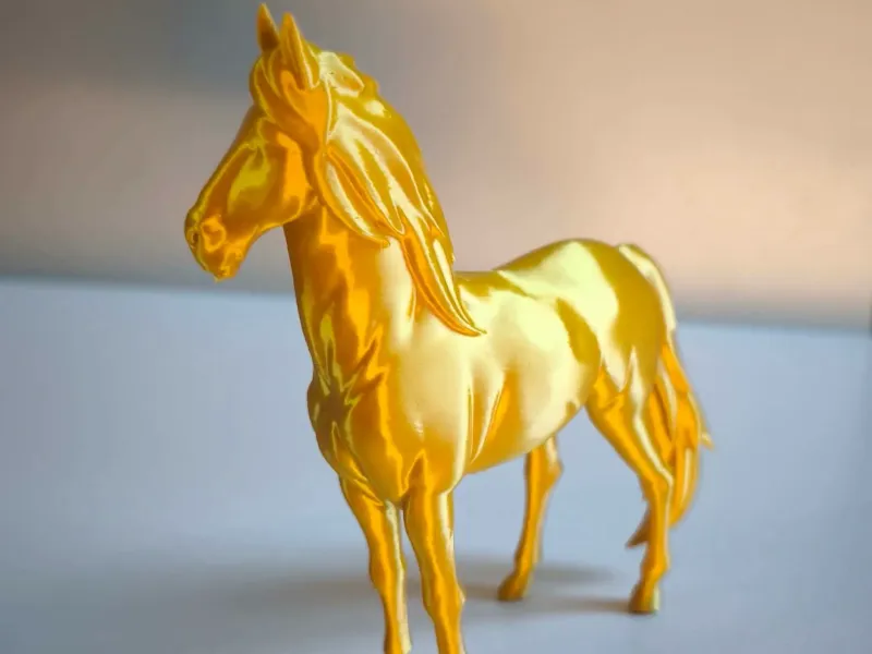 Golden horse statue for children