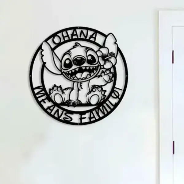 Ohana means family stitch lilo decor on wall