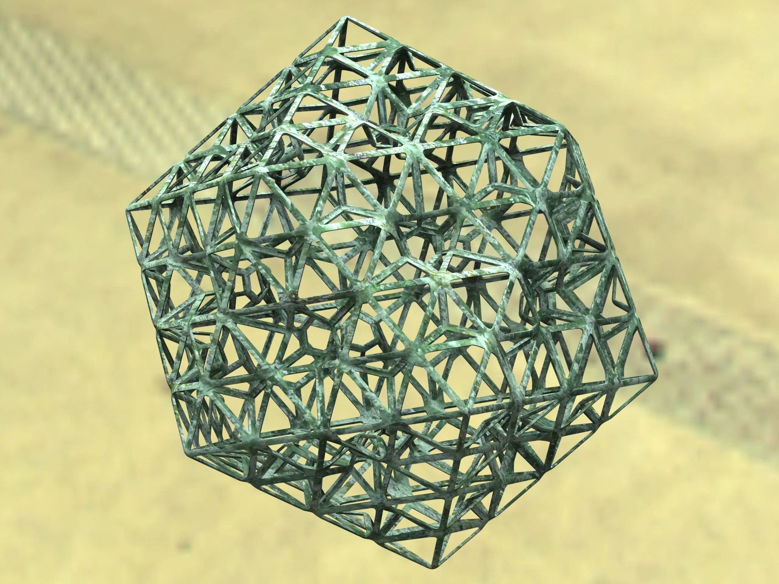 Copo de icosaedro con forma de alambre