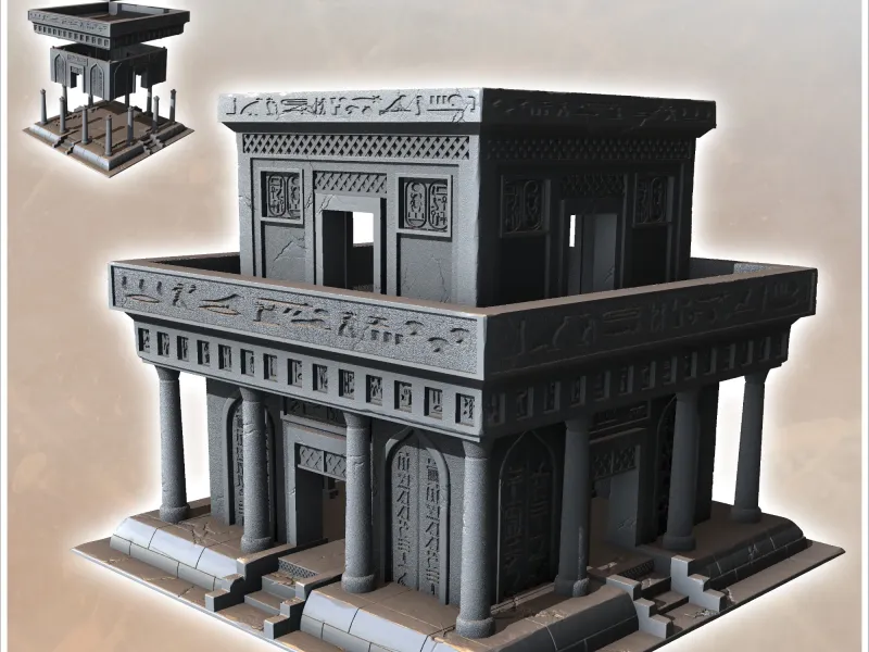 Egyptian Stone Temple with Access Stairs and Floor (1) - min