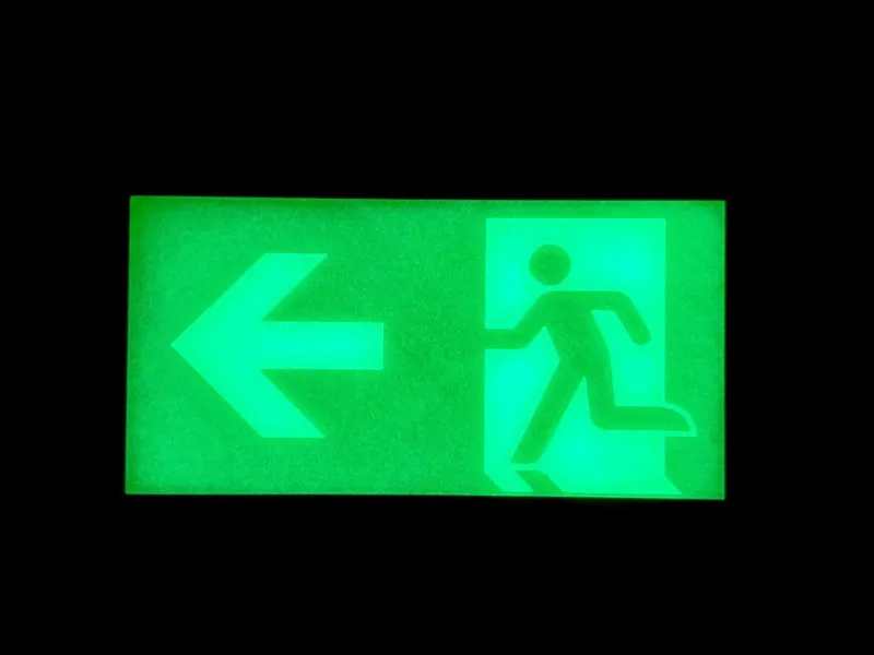 glowing Emergency Exit Signs (3 types) (glow in the dark)