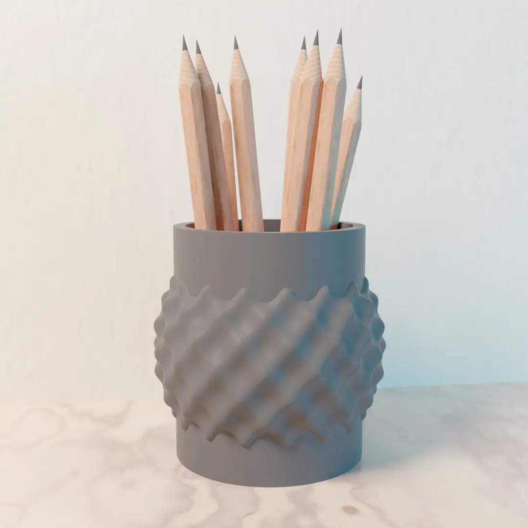 wavy pencil holder
