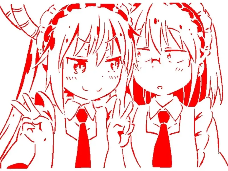 Kobayashi and Tohru stencil