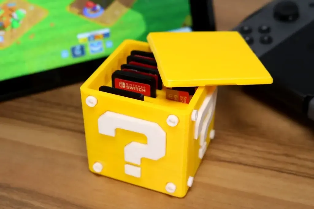 Super Mario Question Block Switch Game Card Holder Box