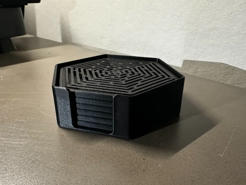 Hex Coasters with Holder - Condensation Inlay