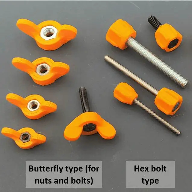 Handles for M3 to M6 bolts and screws