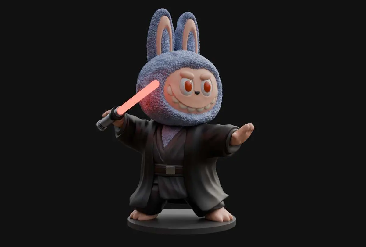 Labubu Jedi or Sith Star Wars Fan Art