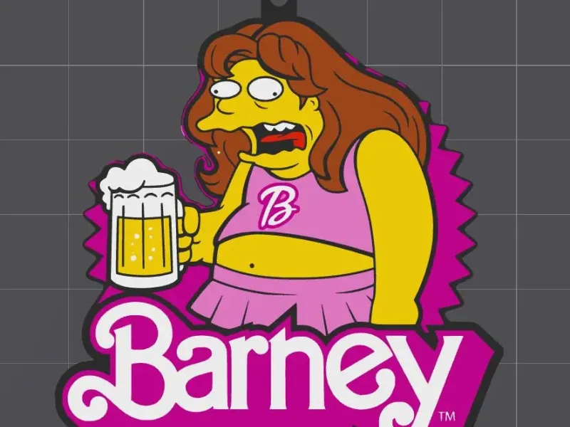 barney gumble- barbie- the simpson-keychain v2