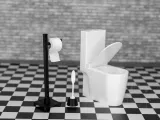 Modern miniature Toilet 1:12 scale with opening lid-4