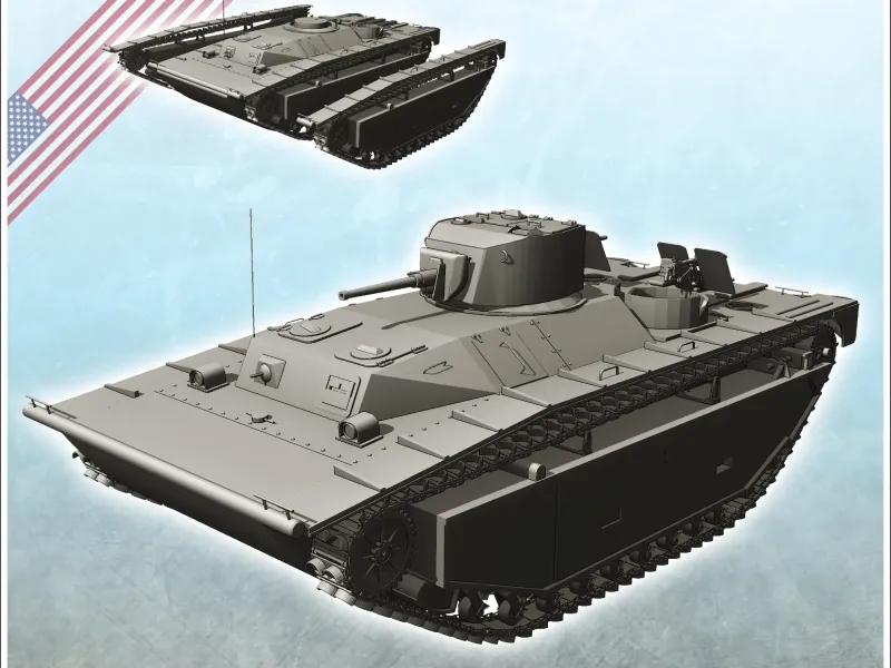 LVTA-1 Amtrack Amerikan Amfibi Çıkarma Gemisi (13) - mini