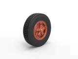 Front 5 spoke wheel of old school truck Scale 1:25-1