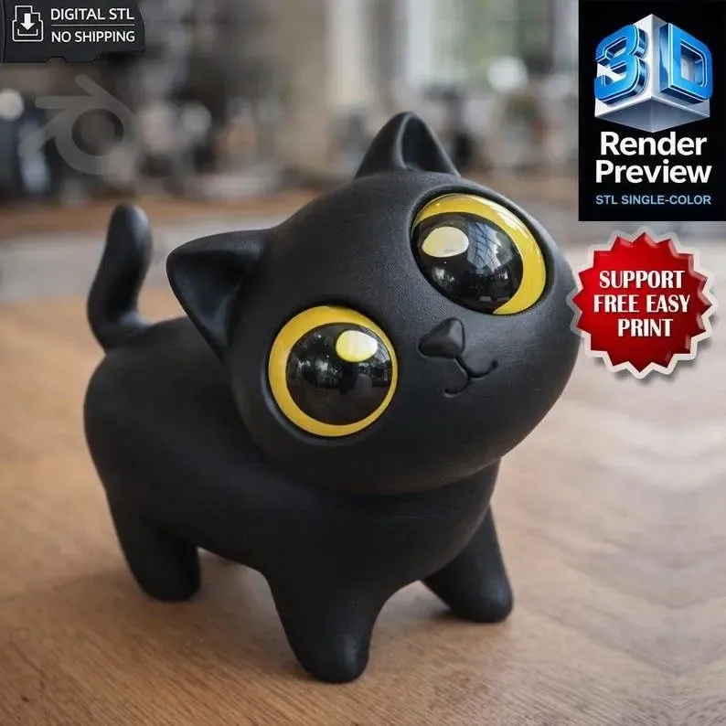 Adorable Little Kitten STL | Digital 3D Print Model