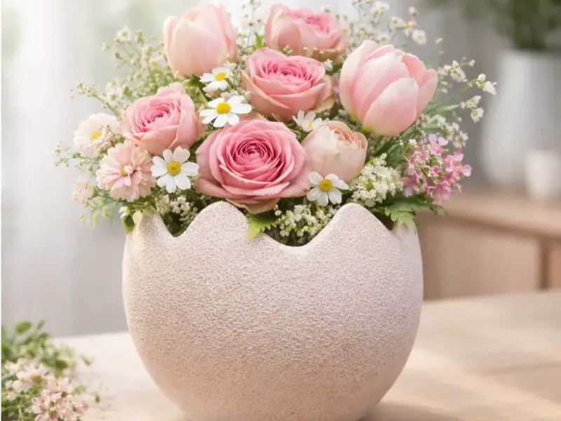 Cracked Egg Vase – Modern Spring Decor