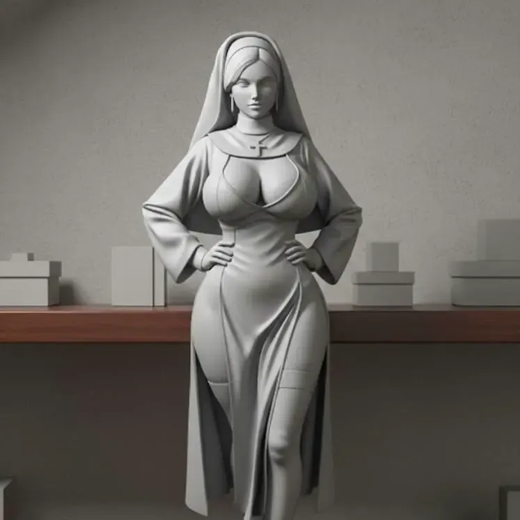 sexy woman in nun's uniform
