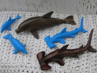 Hammerhead Shark and Dolphin        