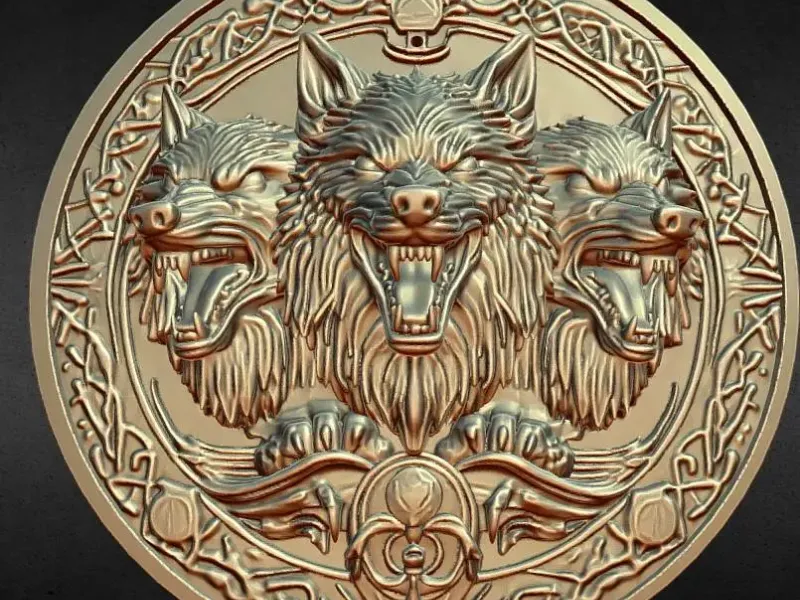 Three wolves wall decoration