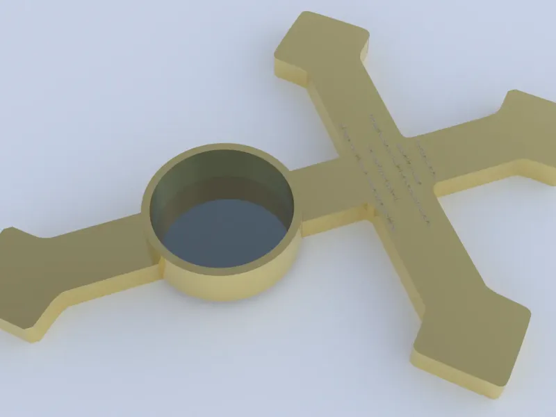Christian cross candy holder with Father blessing engraved