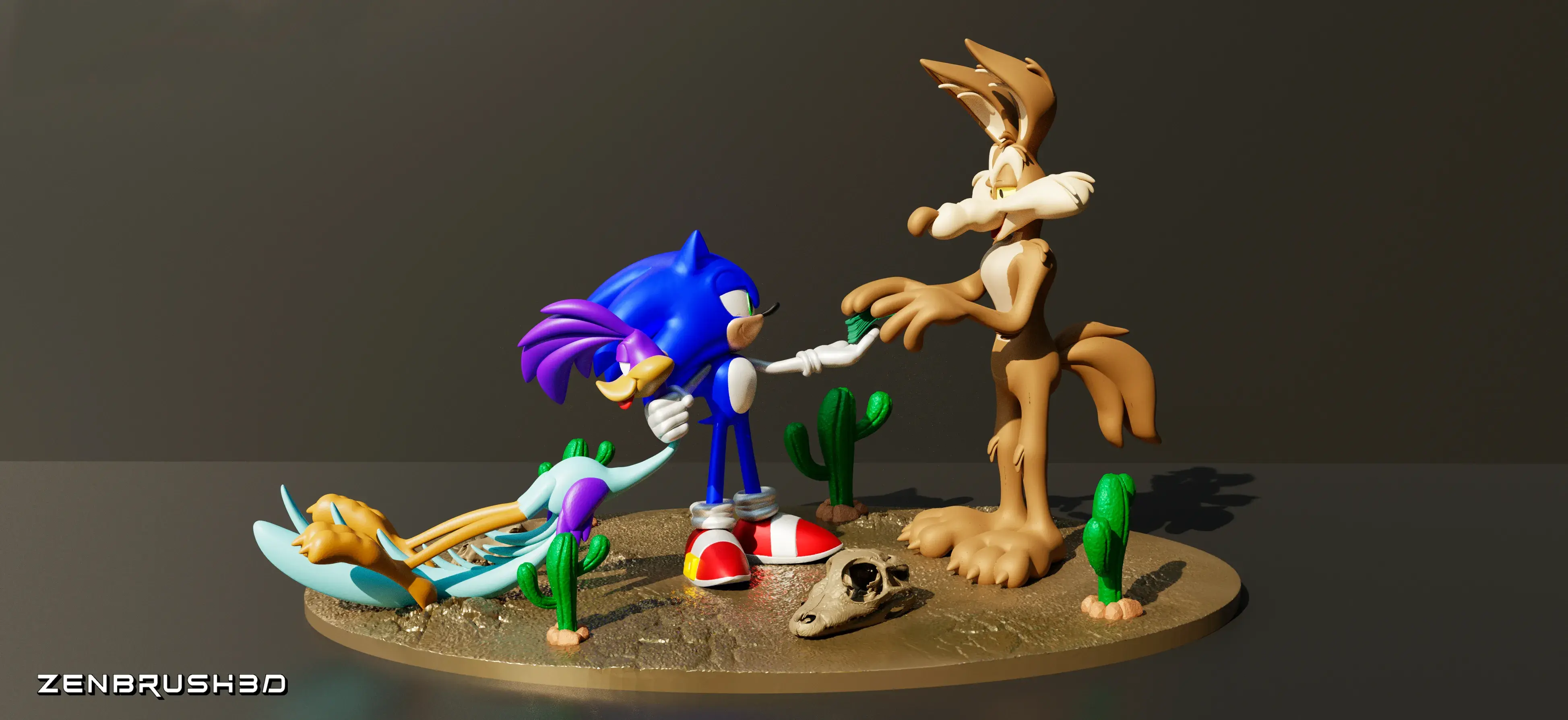 SONIC , EL COYOTE Y EL CORRE CAMINOS - LOONEY TUNES 3D PRINT