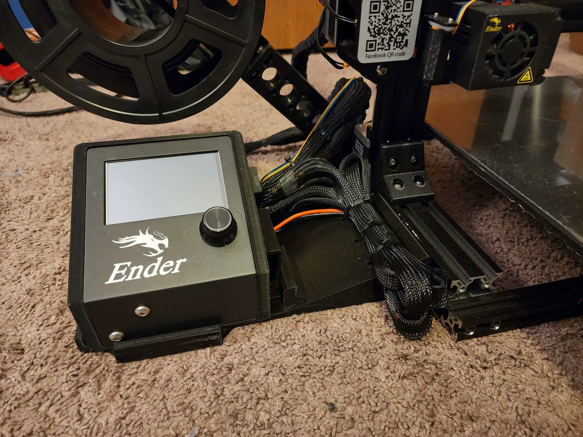 Ender 3 pro electronics box shelf with cable management 