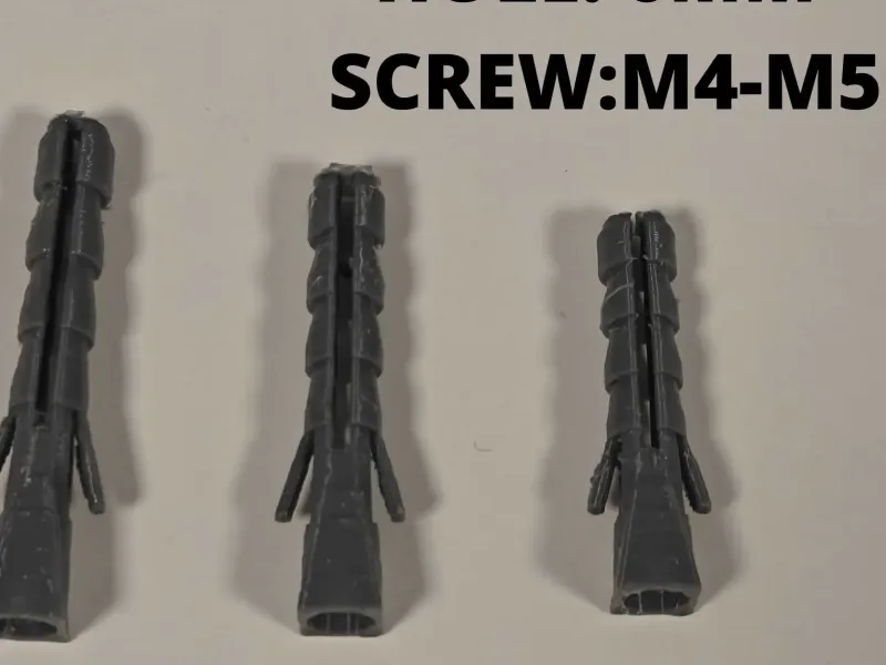 Wall Plugs Screw Anchors (6mm) | M4-M5 Screws | 5 Lengths