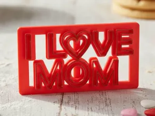 I love mom cookie model rectangulo