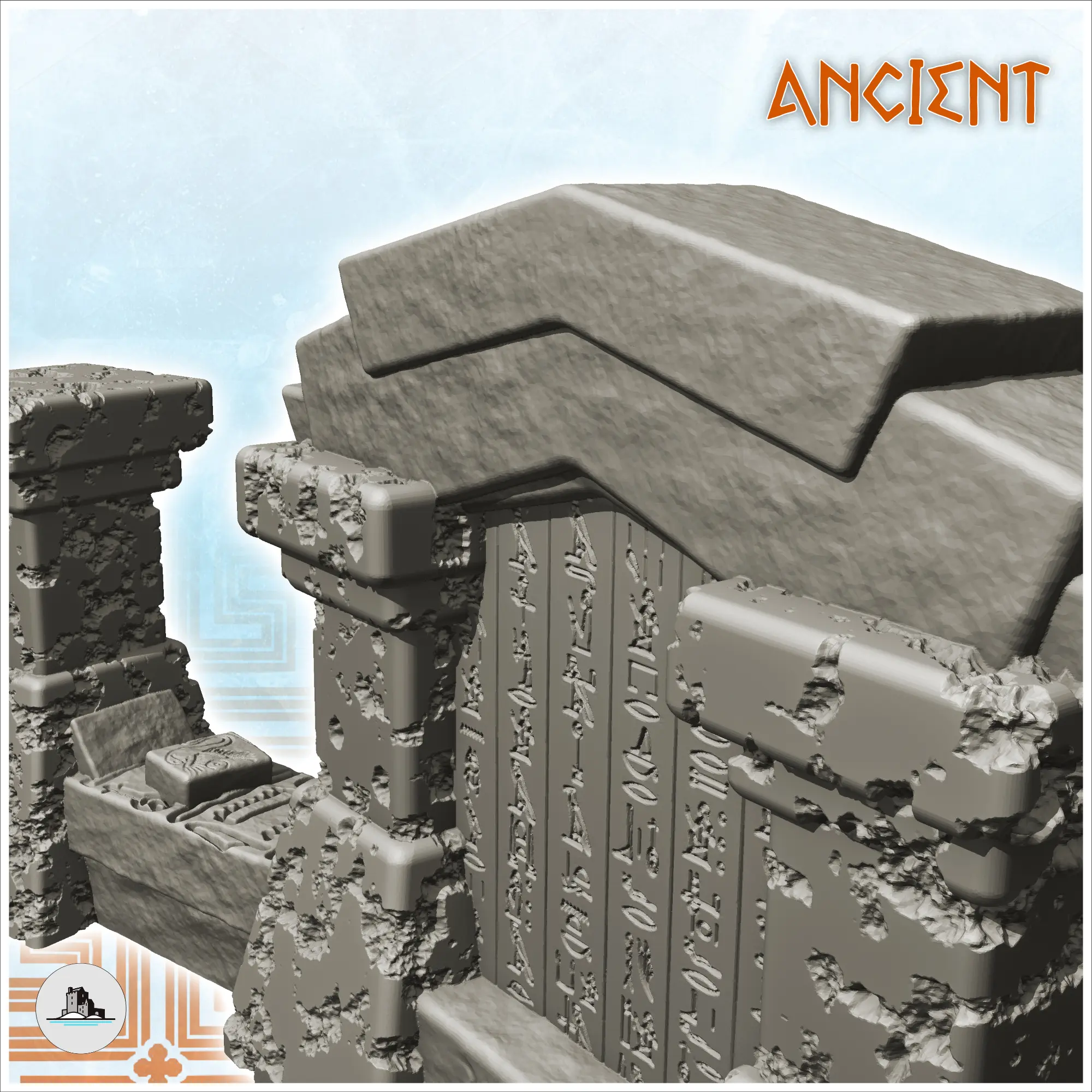 Egyptian temple wall ruin (2) - miniatures warhammer mini RP