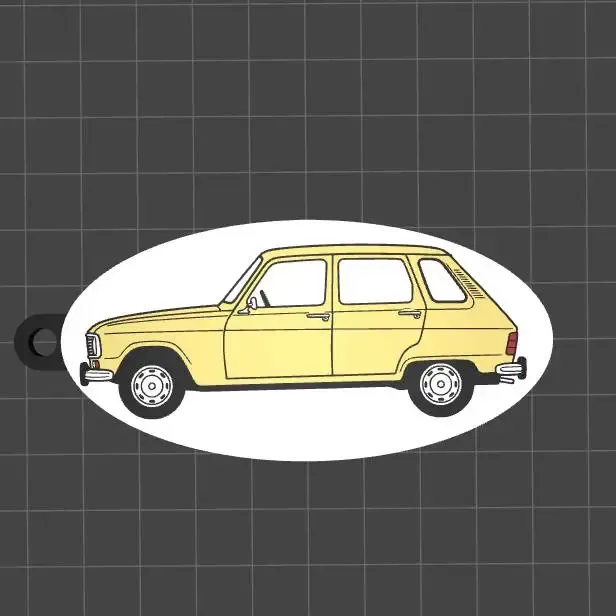 Renault 6 (R6) Classic Car Keychain – Vintage 3D Print STL