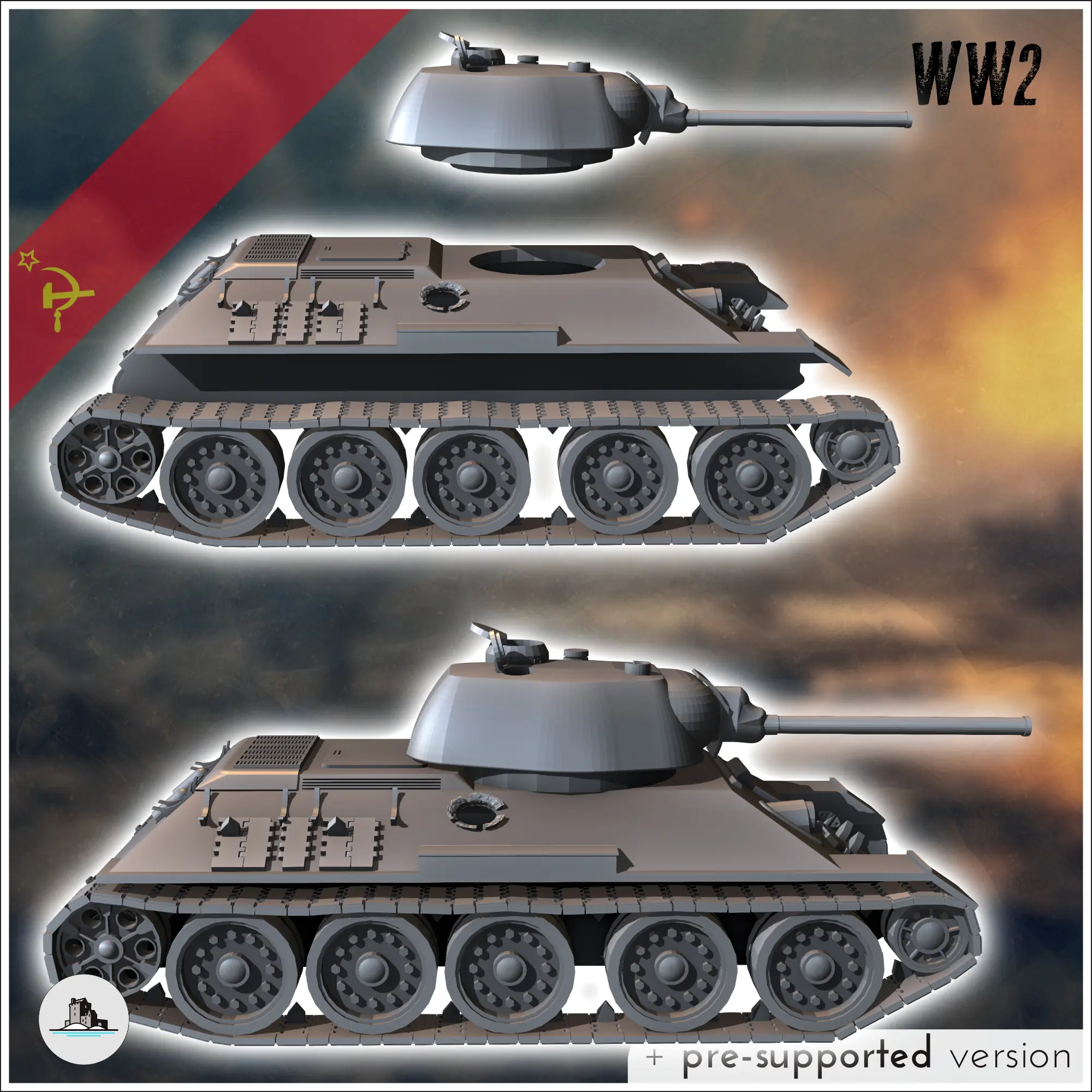 T-34-76 M1940 (15mm) - miniaturas warhammer escenografia de mesa