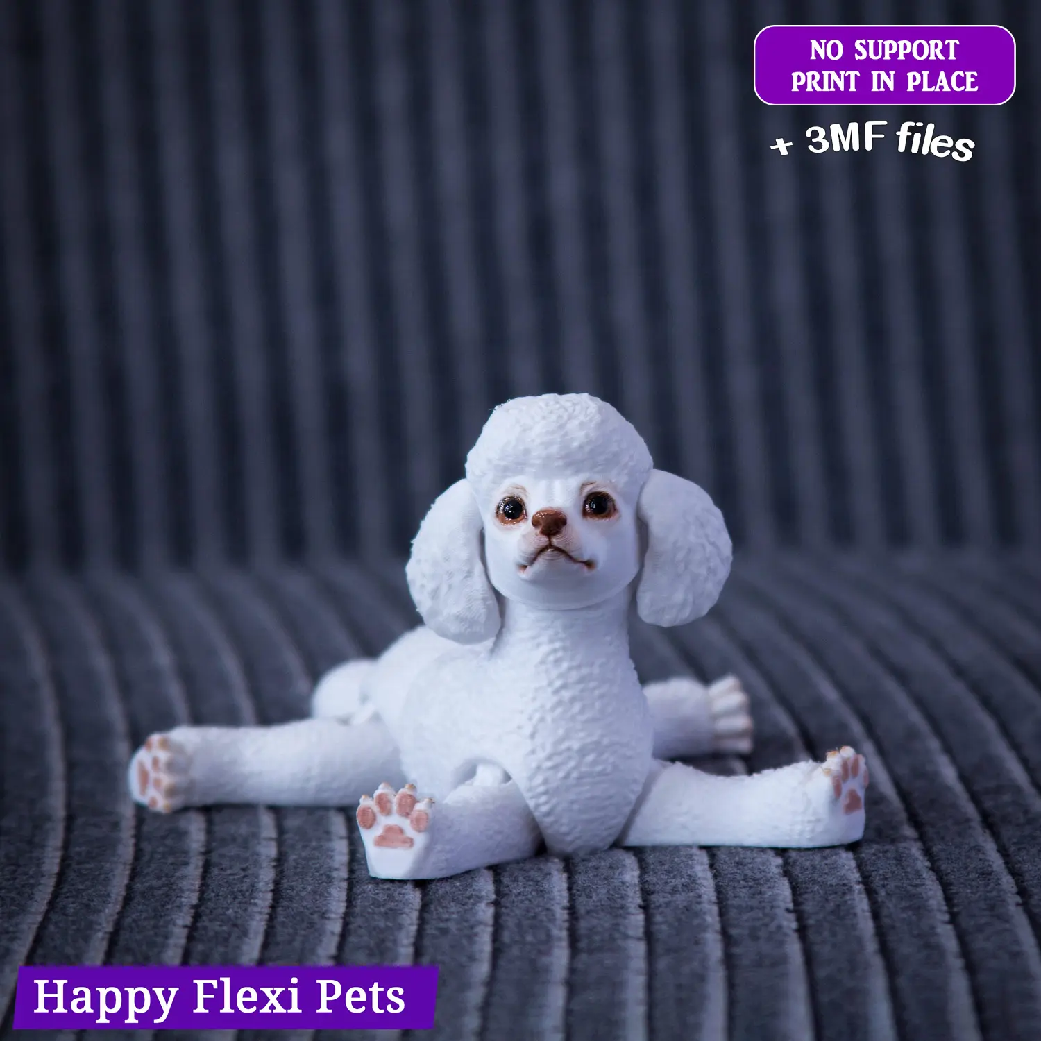 Poodle dog the articulated flexi toy by Happy Flexi pets