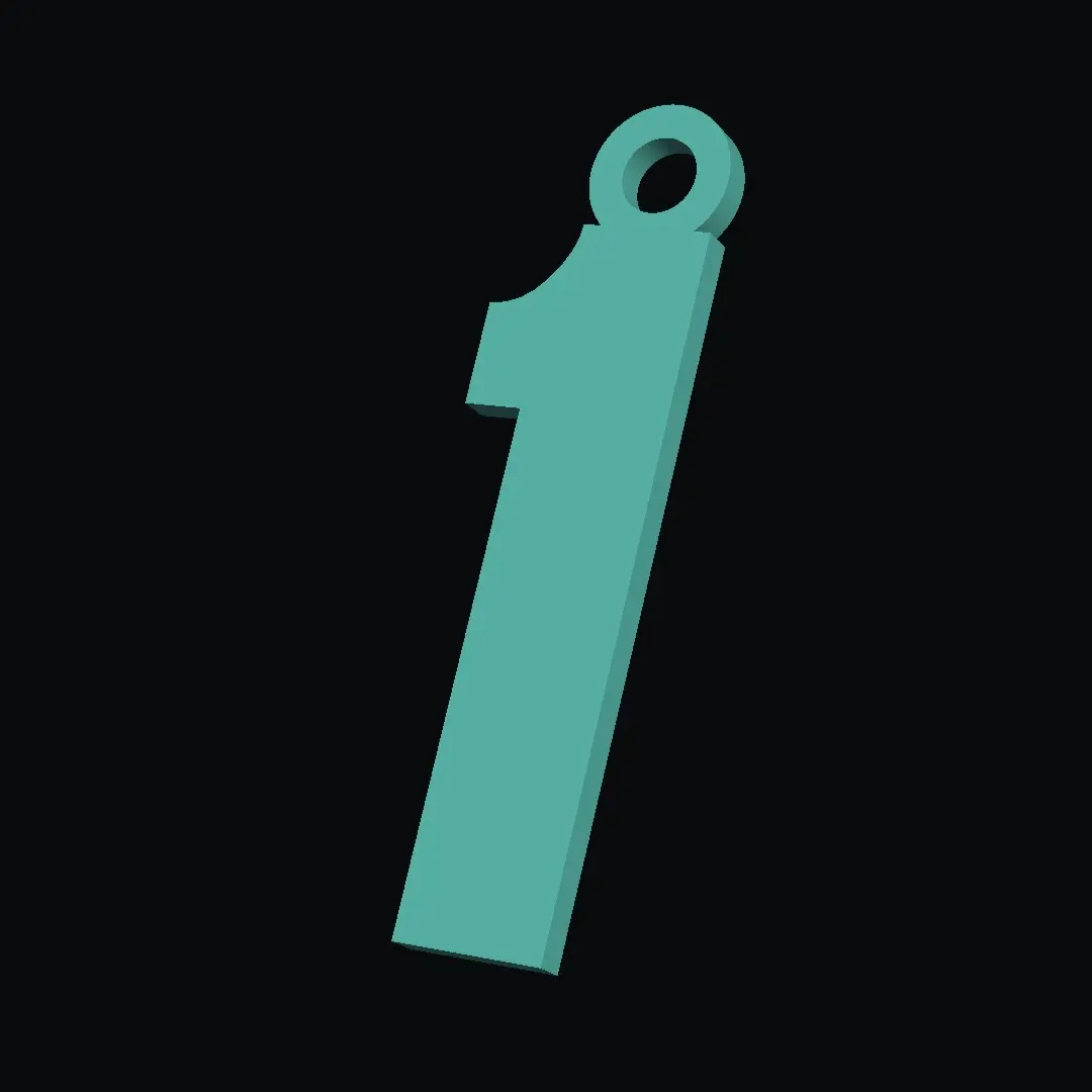 File Number 1 3D Printer Files | 3MF File | NUMBER 1 KEYCHAIN | Creality Cloud