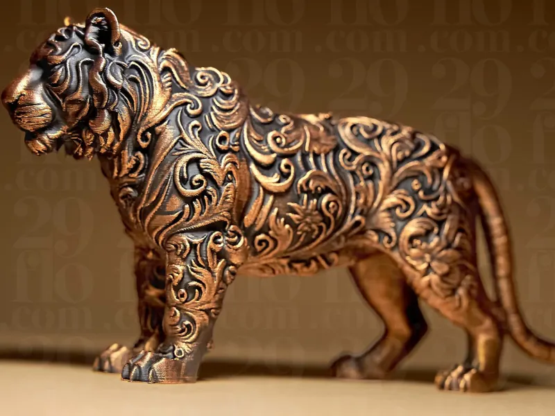 Floral Tiger Sculpture