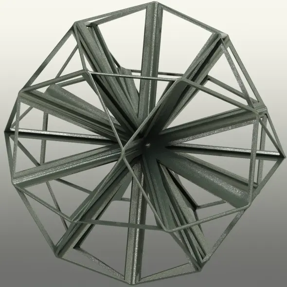 Wireframe Shape Small Icosihemidodecahedron