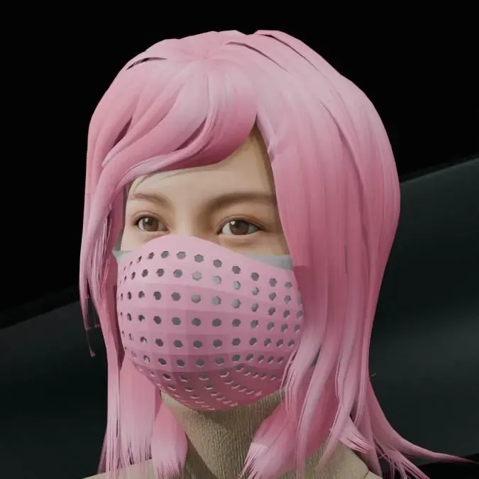 Geometric Cutout Face Mask