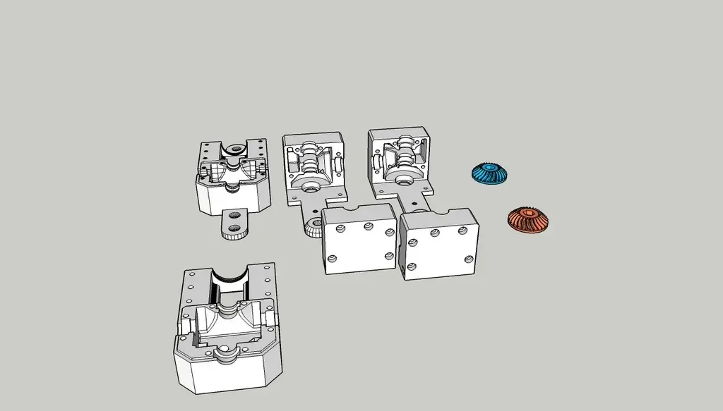Conversão de cubo com motor de passo único para fusos duplos