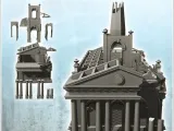 Ruined neo-classical public administration building with ped-1