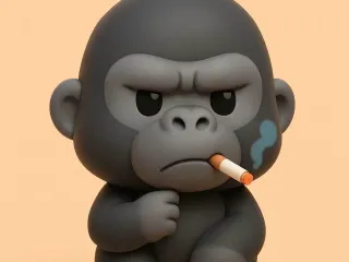 Gorilla taking a break