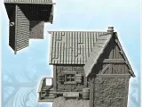 Medieval blacksmith's workshop with outdoor forge under cano-2