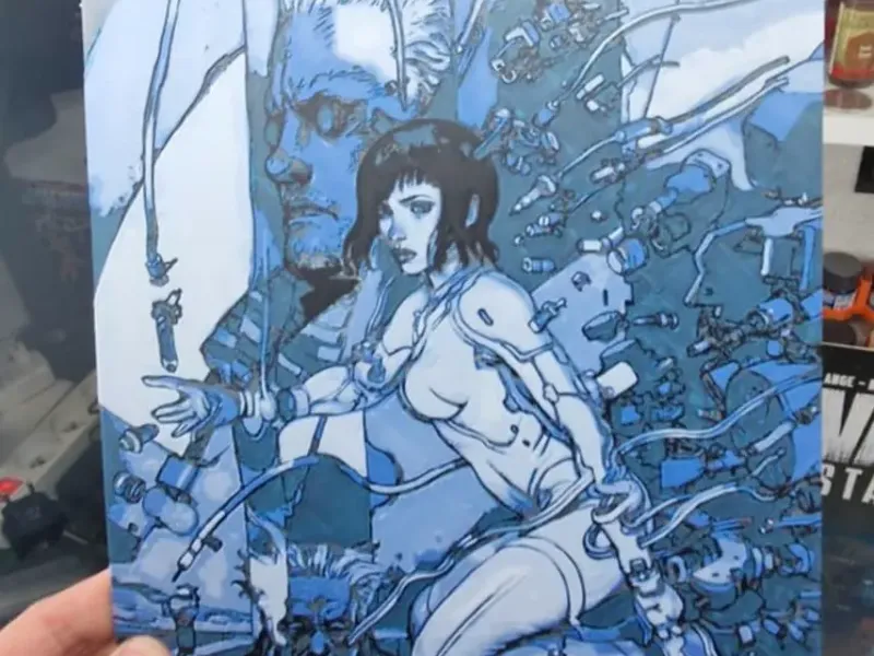 Ghost In the Shell Hueforge - Blue art