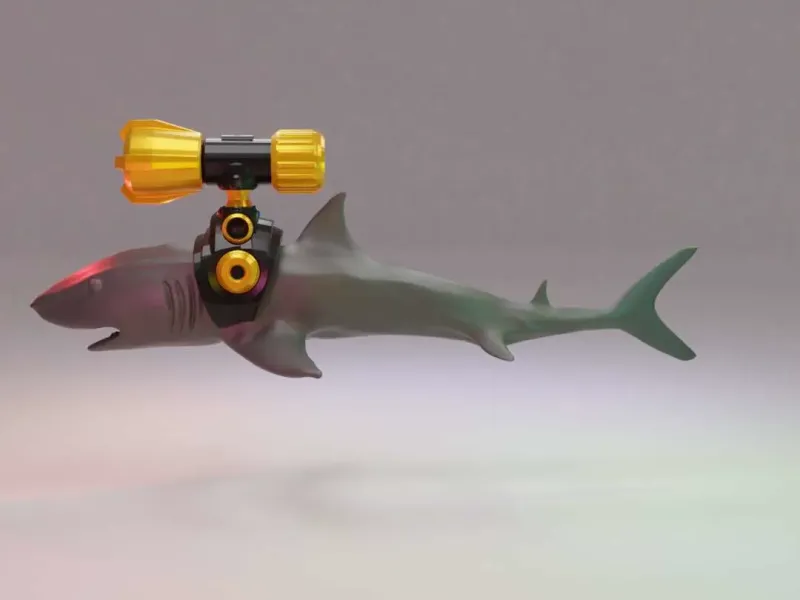 DR.EVIL'S SHARK WITH LASER BEAM FROM AUSTIN POWERS