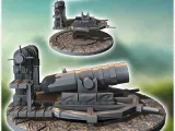 Medieval powder cannon on stone platform (2) - miniatures wa-2