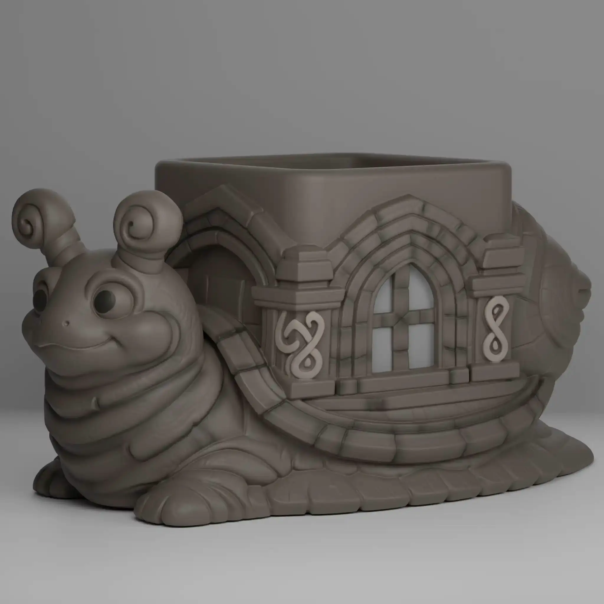Cute Snail House Planter STL File for 3D Printing Fantasy De