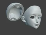 BJD cute girl doll head, big eyes, smiling-4