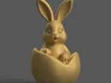 Cute Easter Bunny in Egg – 3D STL Model for Decoration-1