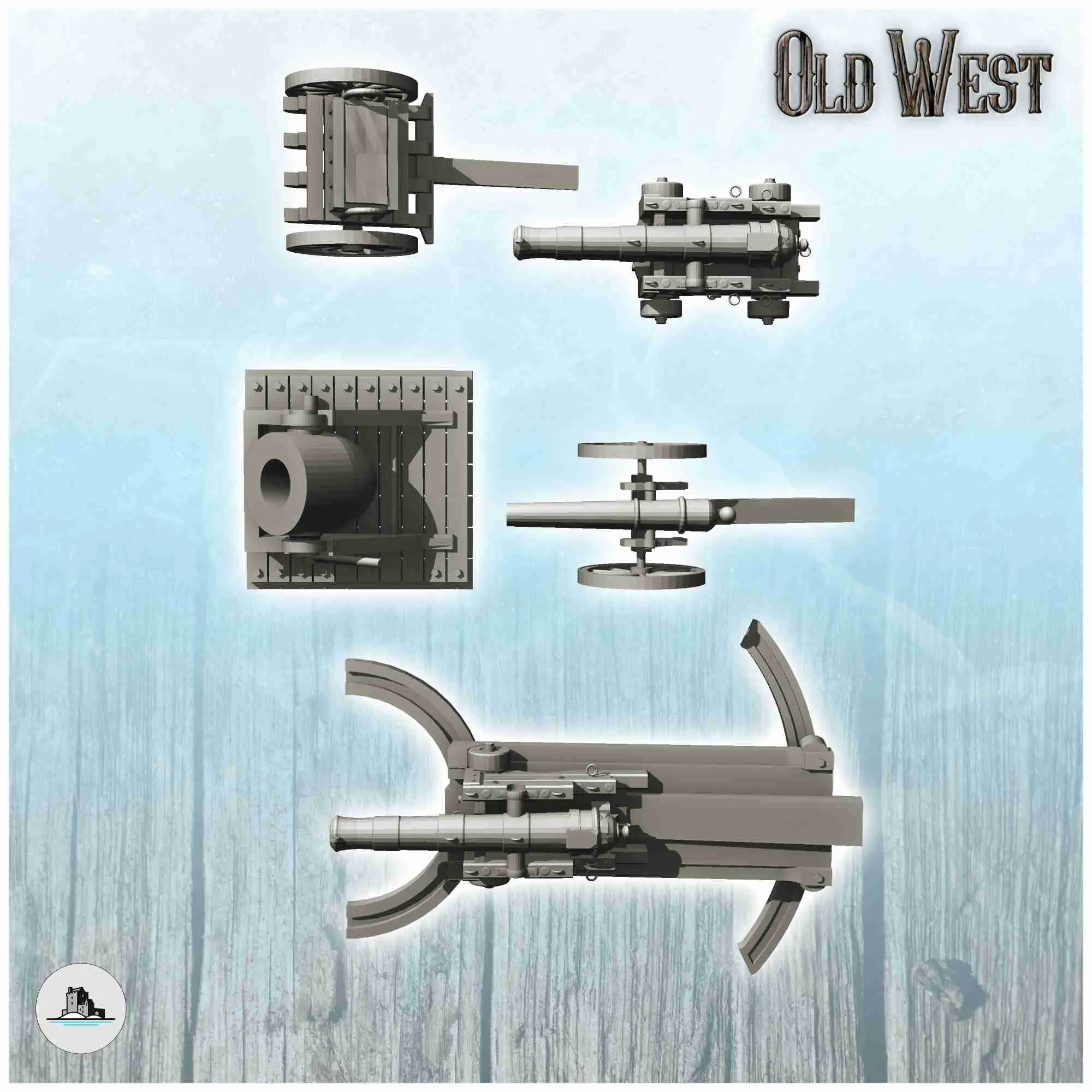 Civil War artillery set - miniatures ACW scenery terrain tab