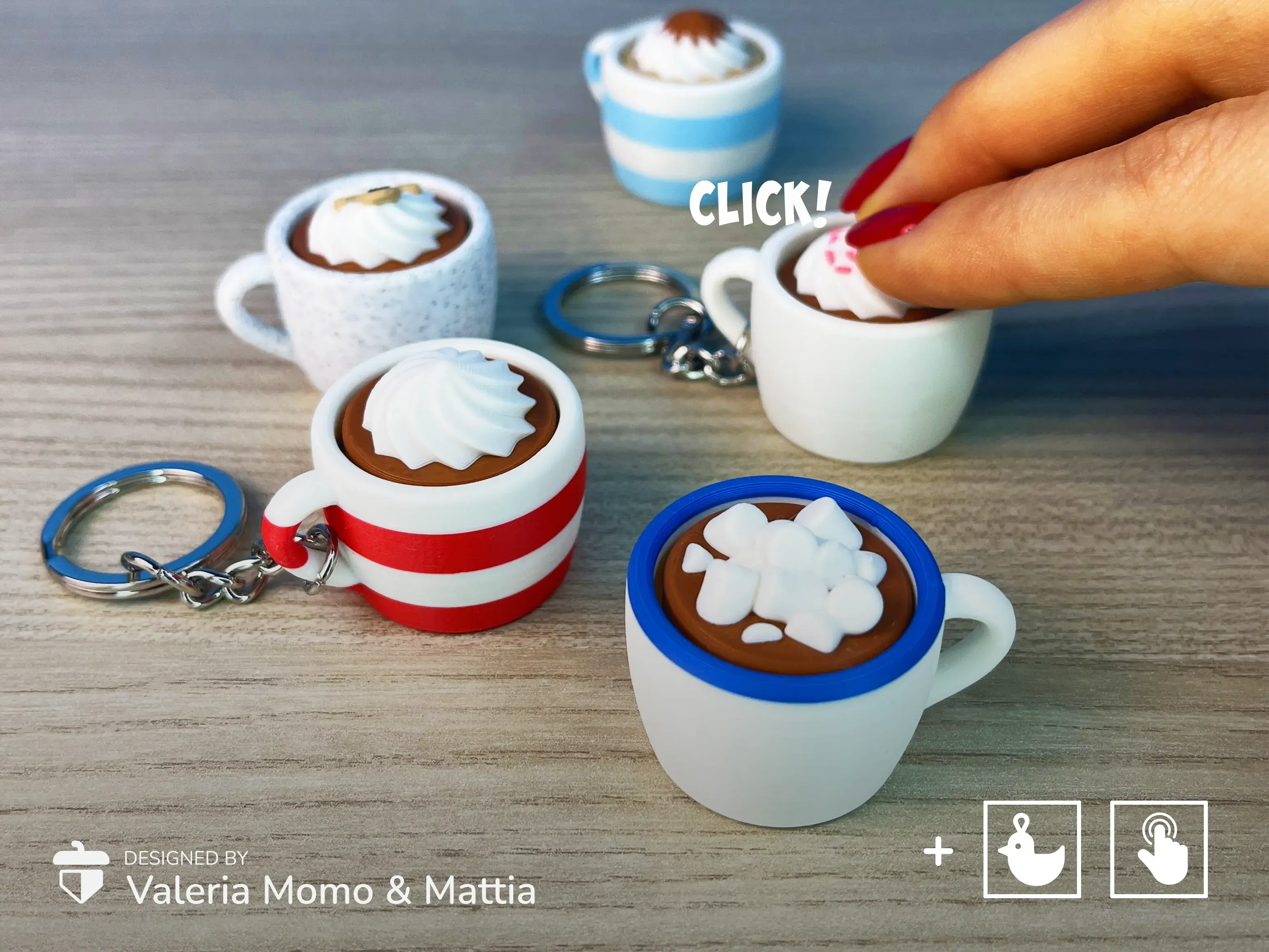 Clicker Cup Mug Chocolate Cream,Marshmallow & more
